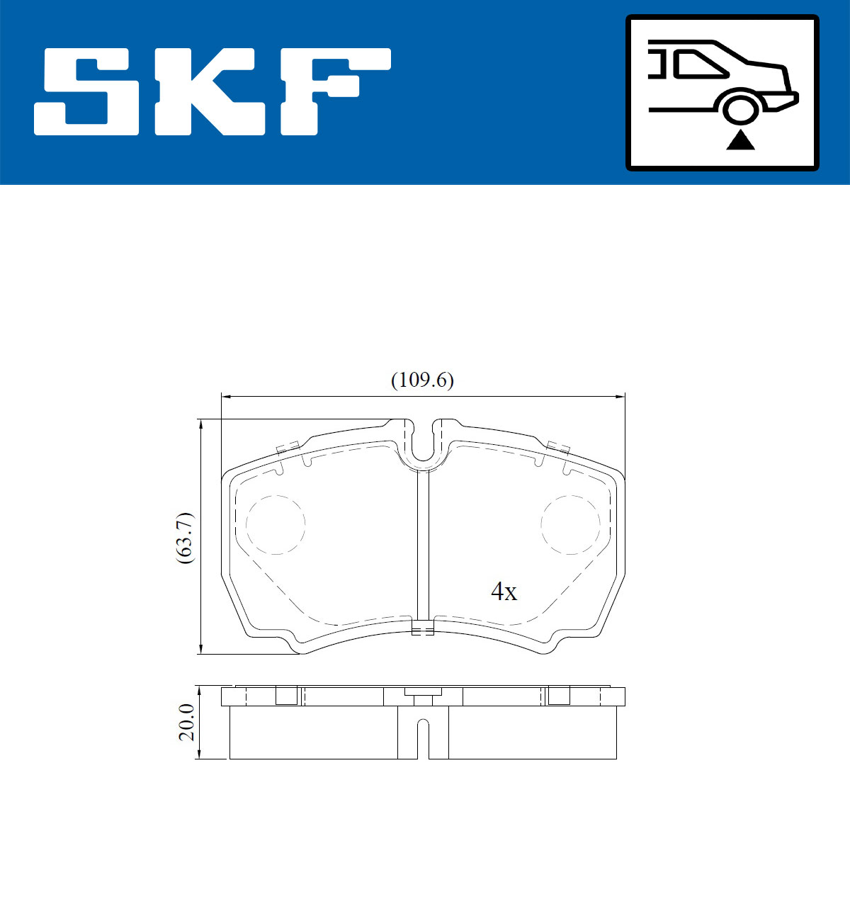 Set placute frana,frana disc VKBP 90200 SKF